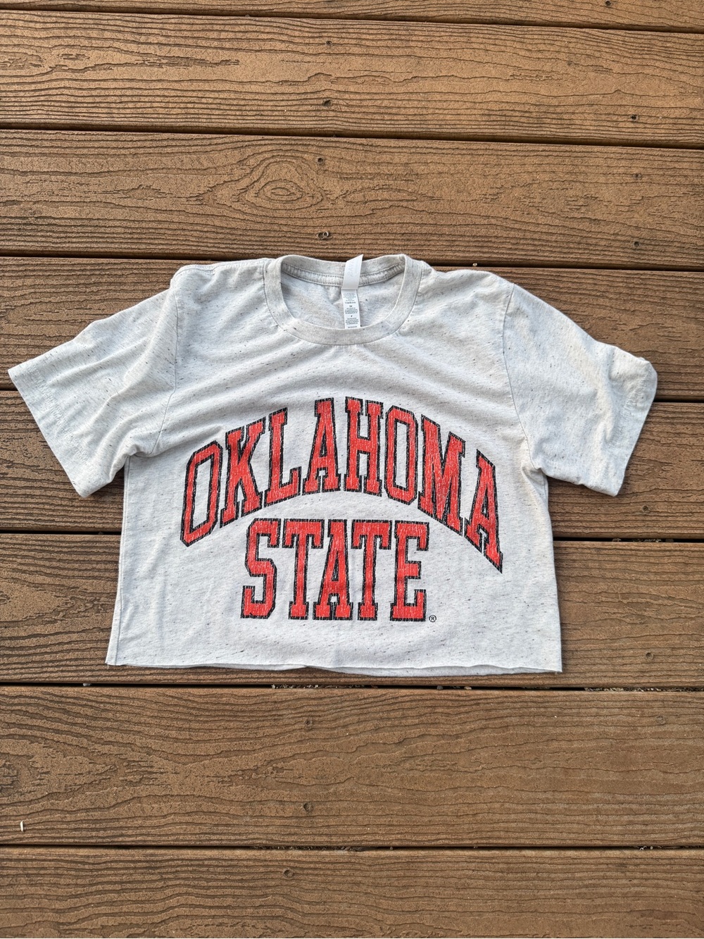 Oklahoma State Cropped Tee - White